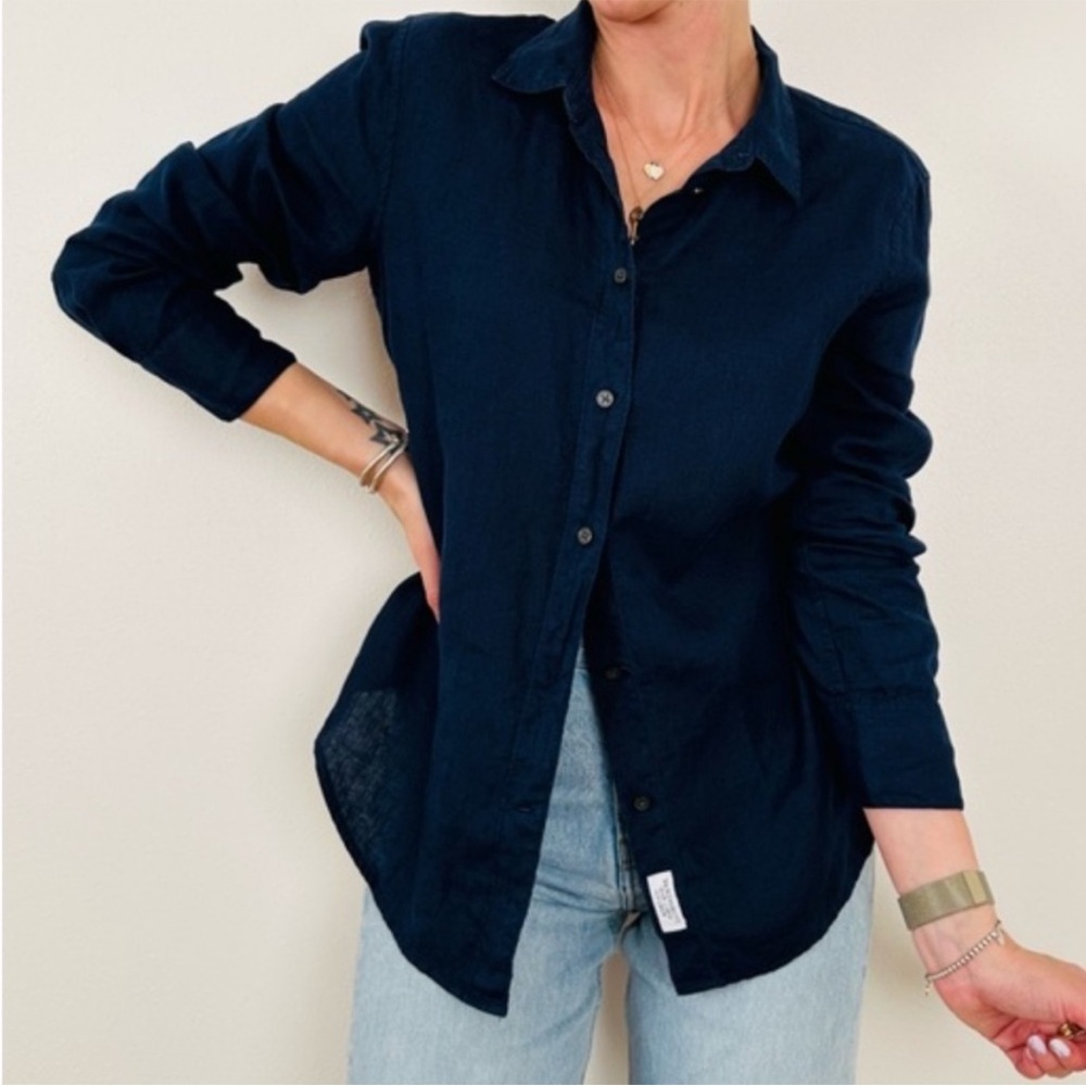 J. Crew Navy Blue Button-Up Shirt